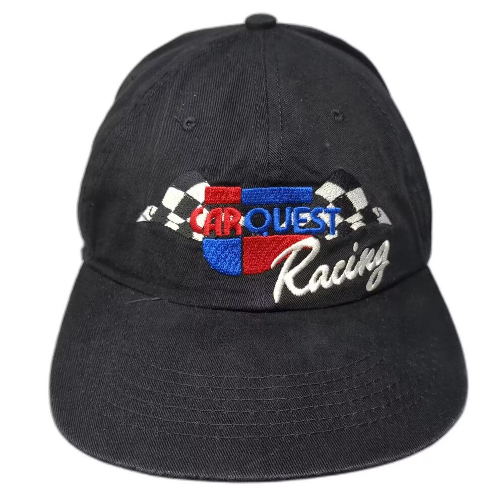 Carquest Racing Hat Baseball Cap Black Red Embroidered Snapback Adjustable OS
